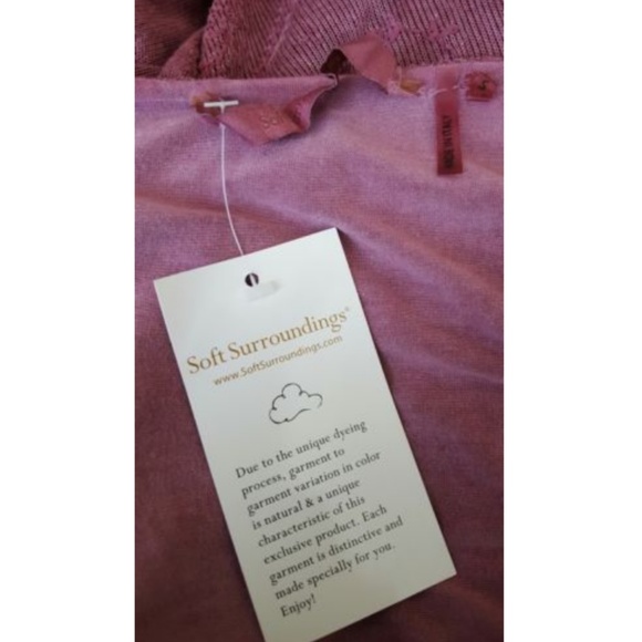 New Soft Surroundings Rose Burnout Dijon Velvety Floral Tunic Top S - Picture 5 of 7